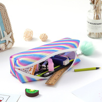 Rainbow Glitter Pencil Cases - Set of 4 Sparkly Stationery Pouches thumbnail