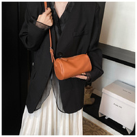 Light Brown Minimalist Shoulder Bag - High-End Cylindrical Design thumbnail