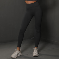 Size L Black Seamless High-Waisted Yoga Pants for Women - Lift Workout Leggings for Running, Gym, and Fitness thumbnail