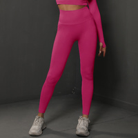 Size S Rose Red Seamless High-Waisted Yoga Pants for Women - Lift Workout Leggings for Running, Gym, and Fitness thumbnail