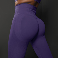 Size S Dark Purple Seamless High-Waisted Yoga Pants for Women - Lift Workout Leggings for Running, Gym, and Fitness thumbnail