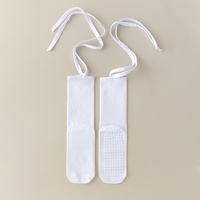 3 Pcs White Non-Slip Yoga Socks with Cross Straps - Cotton Pilates Dance Socks for Women, Lightweight Comfort thumbnail