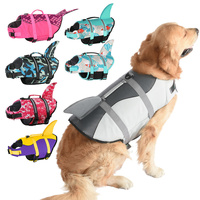 Size M Grey Pet Life Jacket for Dogs - Summer Swimming Safety Vest with Shark Fin for Small to Large Breeds thumbnail