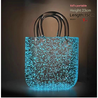 Small Tote Bubble Bag Luminous INS-Style Glass Vase Modern Minimalist Hydroponic Flower Holder Creative Desktop Decorative Floral Arrangement thumbnail