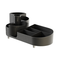 Large pen holder rotating storage tray, black thumbnail