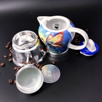 Fairy Vintage Porcelain Ceramic Italian Stove Top Espresso Coffee Maker 3-4Cups 200ml thumbnail