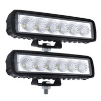 2 x 6inch 18W LED Work Light Bar Driving Lamp Flood Truck Offroad MINING UTE 4WD thumbnail