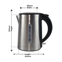 1.0L Brushed Silver Stainless Steel Kettle thumbnail