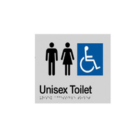 Unisex Toilet Braille Sign Silver/Black thumbnail