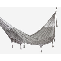 Outdoor undercover cotton Mayan Legacy hammock with hand crocheted tassels King Size Dream Sands thumbnail