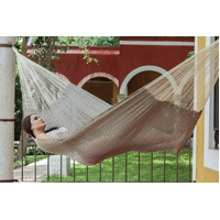 Mayan Legacy Jumbo Size Outdoor Cotton Mexican Hammock in Dream Sands Colour thumbnail