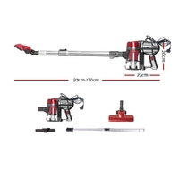 Devanti Stick Vacuum Cleaner Handheld Corded 450W Red thumbnail