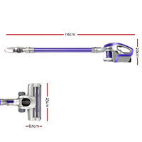 Devanti Stick Vacuum Cleaner Cordless HEPA Filter Purple 150W thumbnail