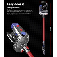 Devanti Stick Vacuum Cleaner Bagless Cordless Red 150W thumbnail