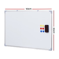 Magnetic Whiteboard 60x90cm Erase Board Marker Eraser Tray Home Office School thumbnail