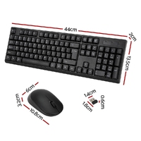 Wireless Keyboard and Mouse Combo Bluetooth Set for PC Laptop Phone Tablet 104 Keys Black thumbnail