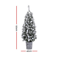 Jingle Jollys Christmas Tree 1.2M Potted Snowy Xmas Tree thumbnail