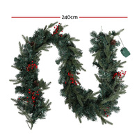 Jingle Jollys 2.4m Christmas Garland with LED Lights Decorations Xmas Party thumbnail