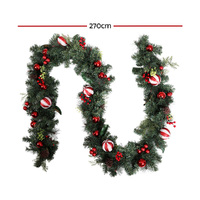Jingle Jollys 2.7m Christmas Garland with Decorations Xmas Wedding Party thumbnail