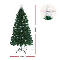 Jingle Jollys 1.2m Christmas Tree Optic Fibre LED Xmas tree Multi Colour thumbnail