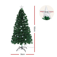 Jingle Jollys 1.5m Christmas Tree Optic Fibre LED Xmas tree Multi Colour thumbnail