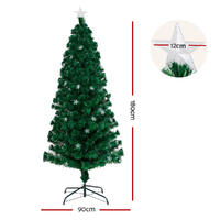 Jingle Jollys 1.8m Christmas Tree Optic Fibre LED Xmas tree Multi Colour thumbnail