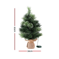 Jingle Jollys Tabletop Christmas Tree 60CM 8 Light Modes Timer Function thumbnail