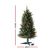 Jingle Jollys Mini Christmas Tree 90cm LED Xmas Tree Party Decorations thumbnail