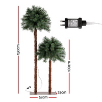 Jingle Jollys Christmas Tree 1.5+1m LED Xmas Palm Tree Party Decorations 2 in 1 thumbnail