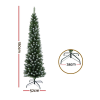 Jingle Jollys Christmas Tree 1.8m Xmas Tree Decorations Snowy 300 Tips thumbnail