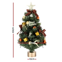 Jingle Jollys Tabletop Christmas Tree 60CM LED Xmas Tree Tree Topper Ornaments thumbnail