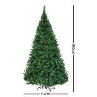 Jingle Jollys Christmas Tree 1.8m Xmas Tree Decorations 874 LED 8 Light Mode thumbnail