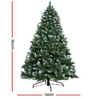Jingle Jollys Christmas Tree 1.8m Snowy Xmas Tree Decoration 650 Tips thumbnail