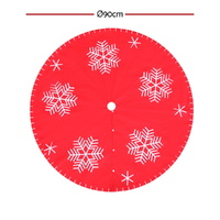 Jingle Jollys Christmas Tree Skirt 90cm Snowflake Ornaments Party Decorations thumbnail