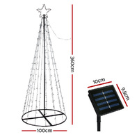3.6M Christmas Tree LED Solar Warm Jingle Jollys thumbnail