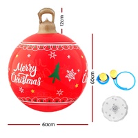 Jingle Jollys Christmas Inflatable Ball 60cm Led Illuminated Xmas Decoration Red thumbnail