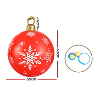 Jingle Jollys Christmas Inflatable Ball Bauble 60cm Outdoor Decoration Red thumbnail