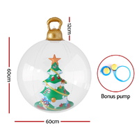 Jingle Jollys Christmas Inflatable Ball 60cm Tree Decoration Giant Bauble Clear thumbnail
