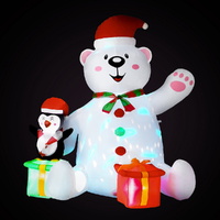 Jingle Jollys Christmas Inflatable Bear 1.8M Height LED Outdoor Decorations Illuminated thumbnail