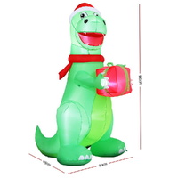 Jingle Jollys Christmas Inflatable Dinosaur 1.8M Height LED Decorations Illuminated thumbnail
