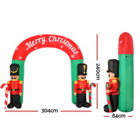 Jingle Jollys Christmas Inflatable Archwary Nutcracker 3M Illuminated Decorations thumbnail