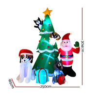 Jingle Jollys Christmas Inflatable Santa Tree 3M Illuminated Decorations thumbnail