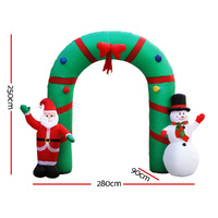 Jingle Jollys Christmas Inflatable Archwary 2.8M Illuminated Decorations thumbnail