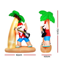 Jingle Jollys Christmas Inflatable Santa Guitar 2.1M Led Illuminated Decorations thumbnail
