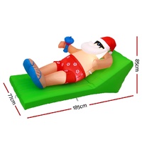 Jingle Jollys Christmas Inflatable Santa Bench 1.8M LED Illuminated Decorations thumbnail