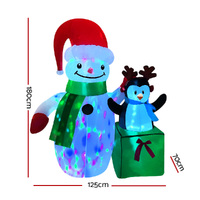 Jingle Jollys Christmas Inflatable Snowman 1.8M Illuminated Decorations thumbnail