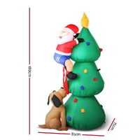 Jingle Jollys Christmas Inflatable Santa Tree 1.8M Illuminated Decorations thumbnail