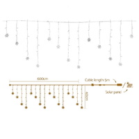 160 LED 6M Christmas Lights Icicle Light Solar Cold Jingle Jollys thumbnail