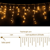 12.5M Christmas Lights Solar Icicle String Light Warm White Jingle Jollys thumbnail