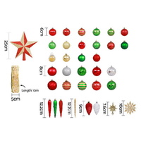 Jingle Jollys 155pcs Christmas Tree Decorations Set Baubles Ornaments Party thumbnail